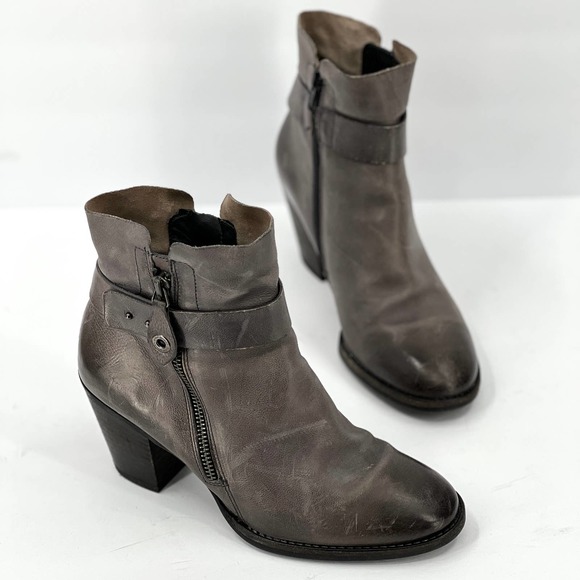 Paul Green Shoes - PAUL GREEN Dallas Bootie Shoes Womens 6.5 Distressed Gray Ankle Strap Heel Boot